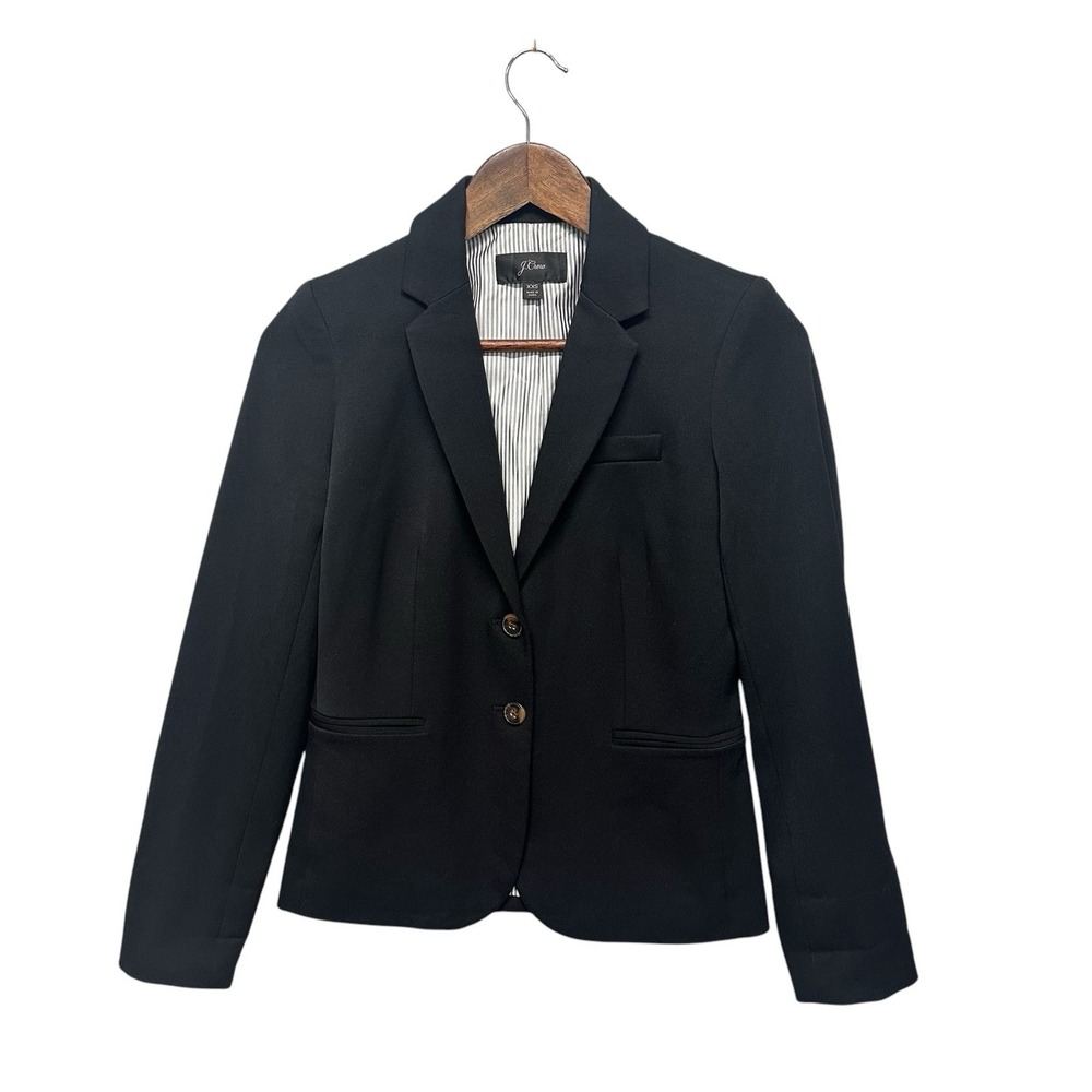 Jcrew Schoolboy Blazer Black Women's Size XXS Style K2899 Lined Preppy Academia‎